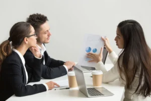 Gráfico que ilustra la relación entre el rendimiento individual y los resultados empresariales.
